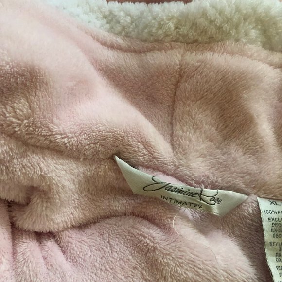 Jasmine Rose Intimates Extra Large Long Pink Rolled Collar Bath Robe - Picture 8 of 12